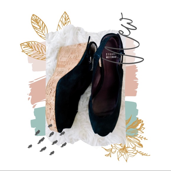 STUART Weitzman Sling Back wedges, SZ 8 EUC - Picture 3 of 12